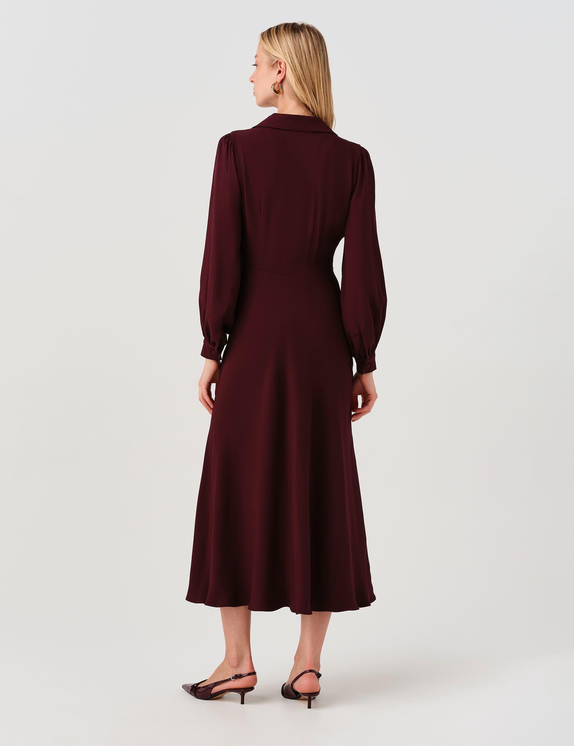 Wendy Crepe Collared Midi Dress thumbnail 3