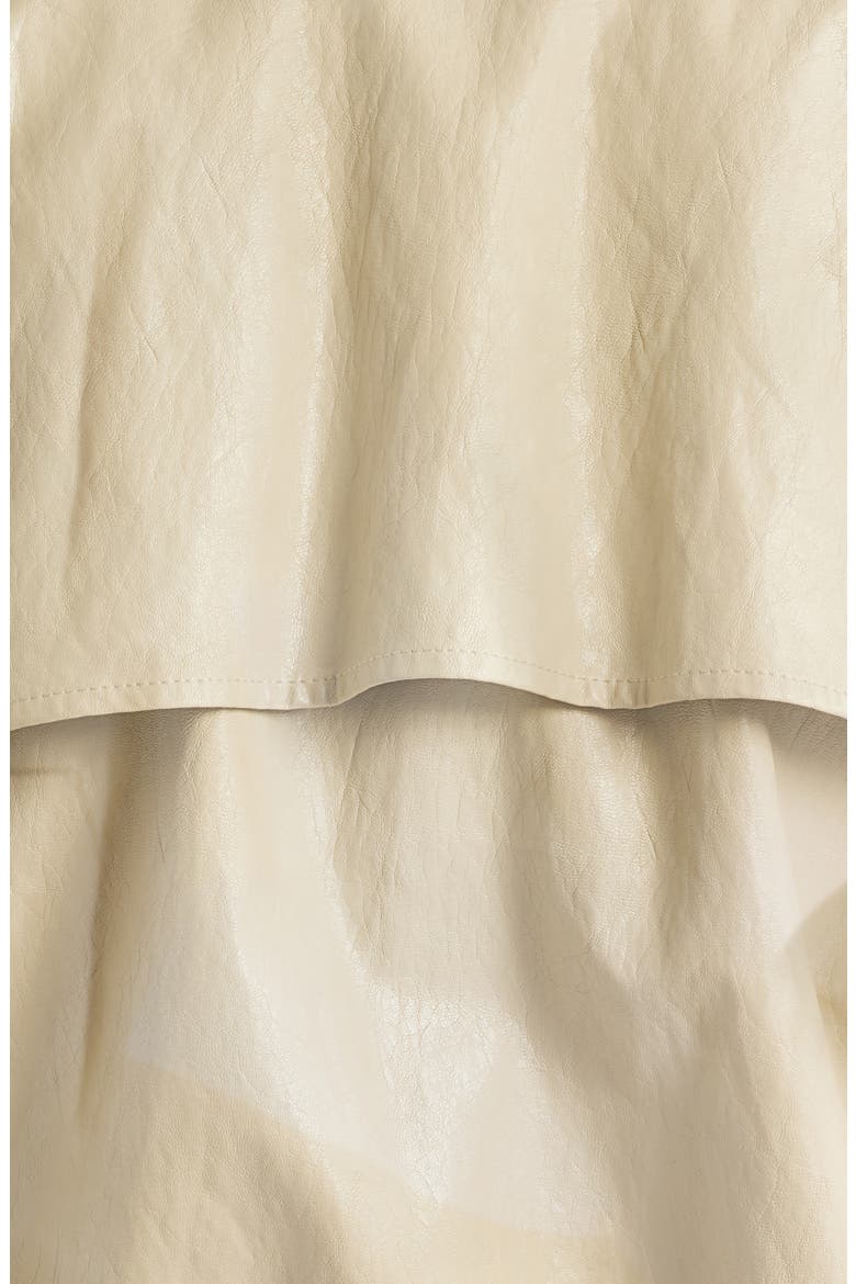 North Drawstring Hem Faux Leather Jacket, Alternate, color, DUNE