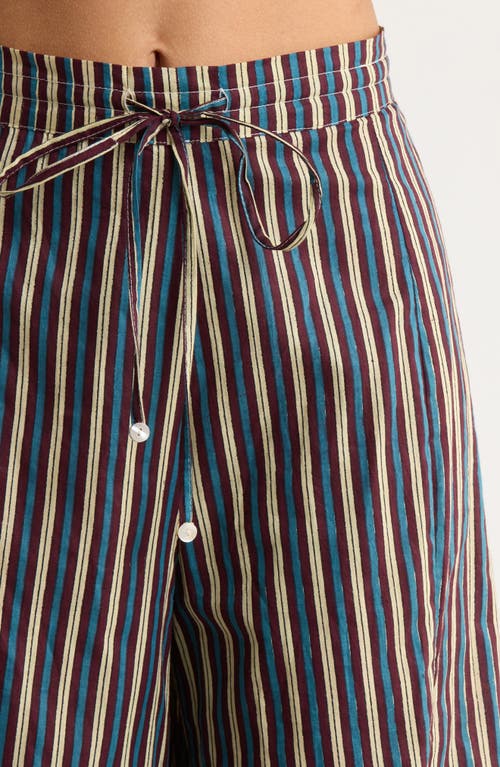 Chan Luu Oversize Shirt & Pants Cotton Pajamas In Multi