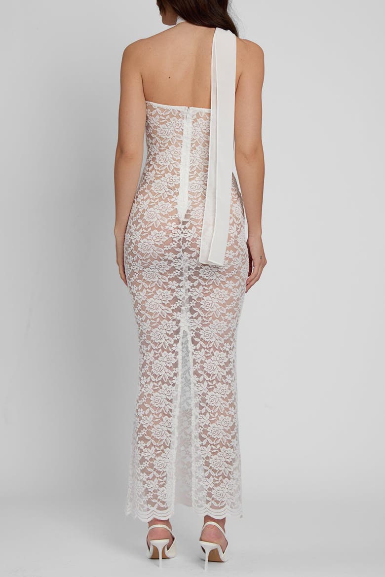Soleil Scalloped Lace Midi Dress, Alternate, color, White