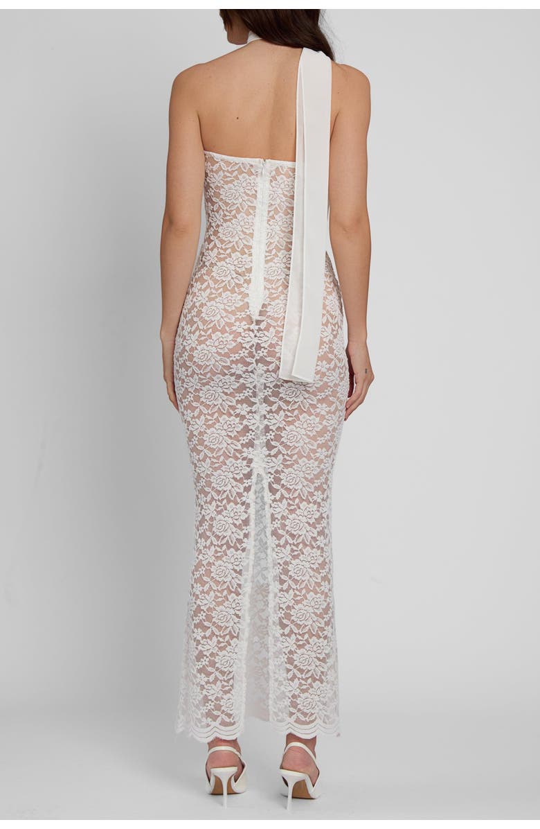 LEAU Soleil Scalloped Lace Midi Dress, Alternate, color, White