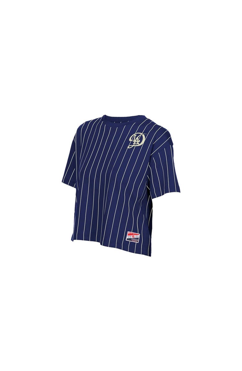 New Era Women's New Era  Navy Los Angeles Dodgers City Connect Throwback Meshback Pinstripe Boxy T-Shirt, Alternate, color, Navy