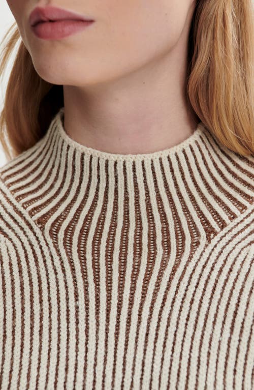 Varley Laurne Plated Mock Neck Sweater In Neutral