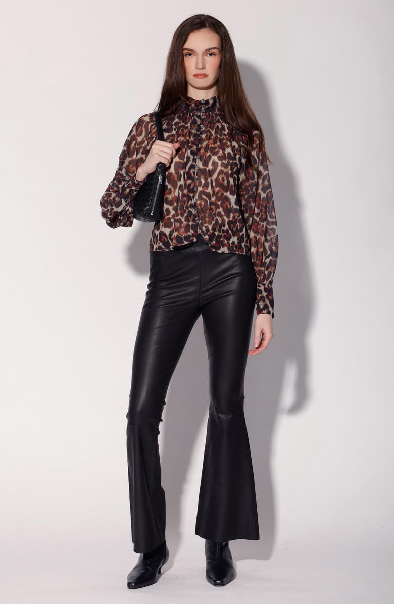 Walter Baker Deja Long Sleeve Button-Up Top, Alternate, color, Amour Leopard