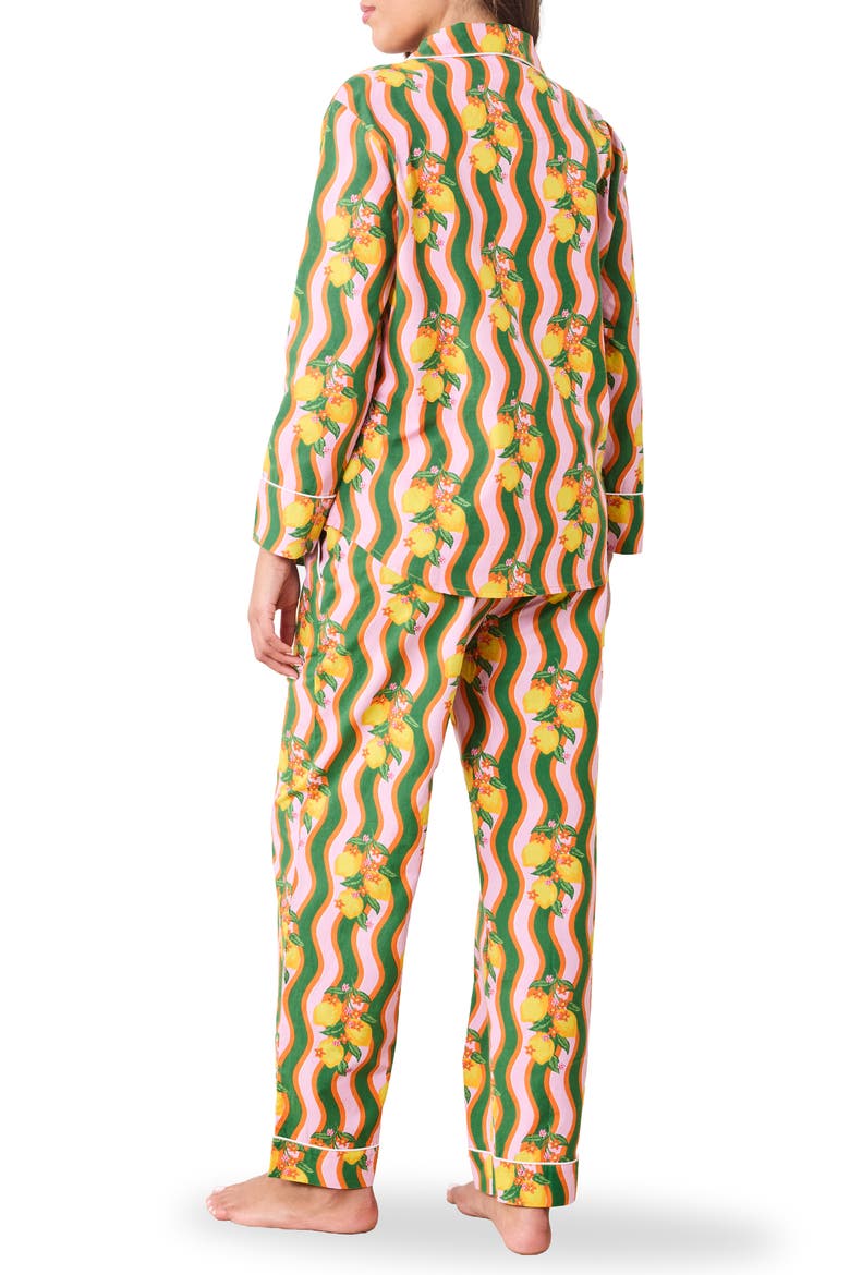 Long Sleeve Organic Cotton Pajamas Set, Alternate, color, LIMONCELLO