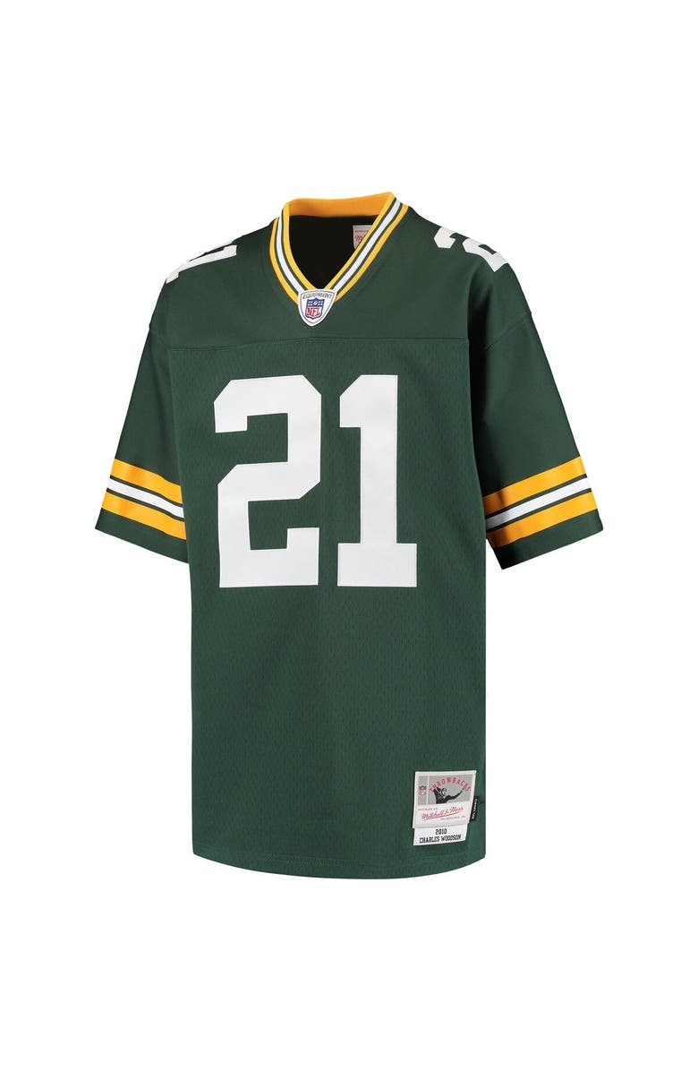 Mitchell & Ness Youth Mitchell & Ness Charles Woodson Green Green Bay Packers Retired Player Legacy Jersey, Alternate, color, Green