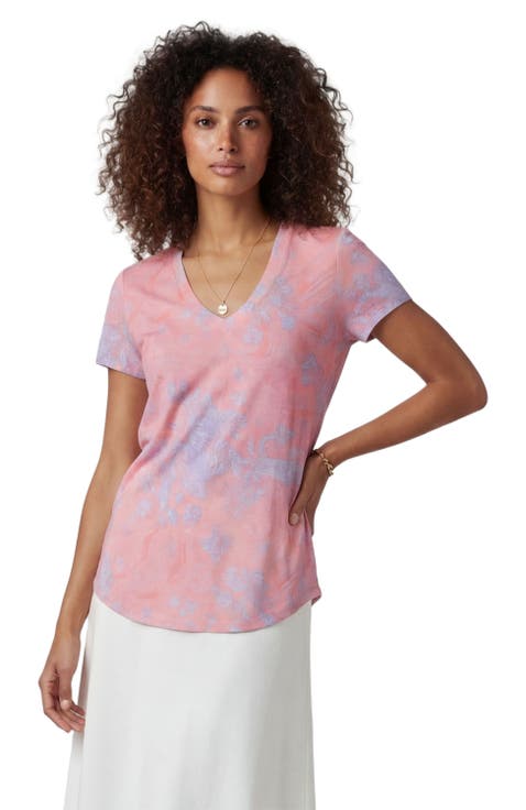 Paisley Explosion Womens V-neck Printed Top