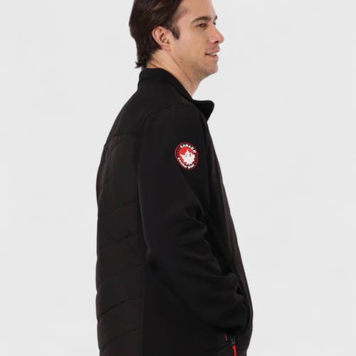 Canada Weather Gear Hybrid Softshell Puffer Jacket In Black