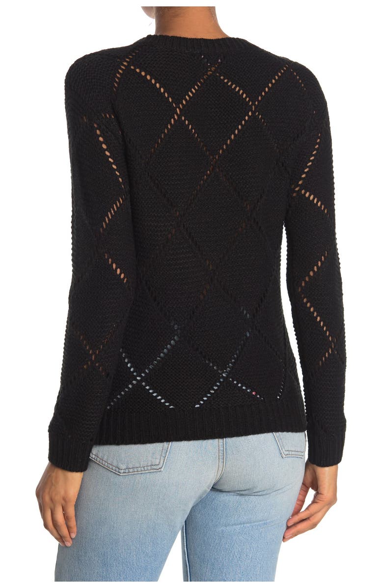 Love By Design Diamond Stitch Crew Neck Sweater, Alternate, color, 