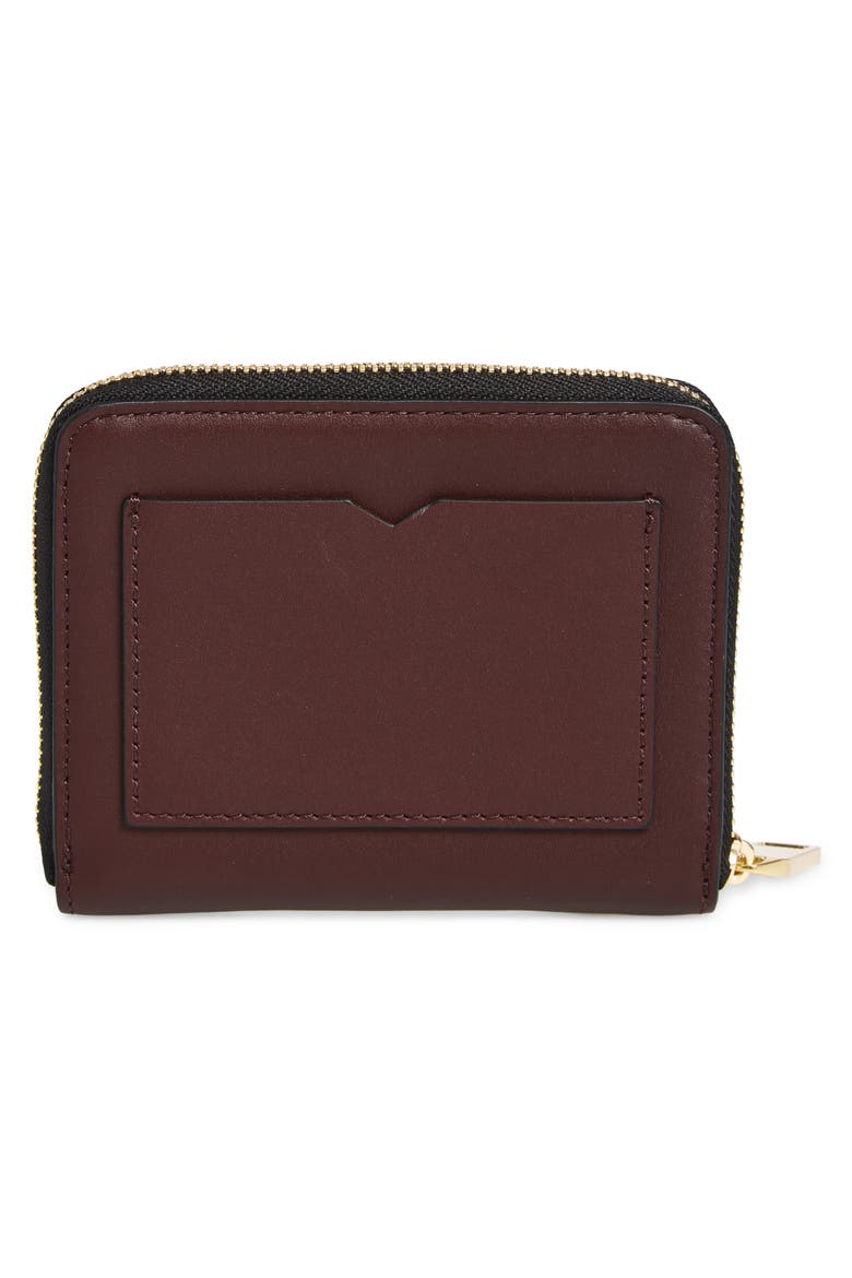 Lena Hex Leather Zip Wallet, Alternate, color, DARK RED