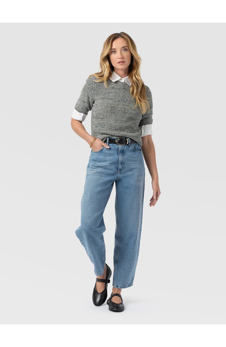 Saint + Sofia Blair Knit Tee, Alternate, color, Black/Blue/Yellow