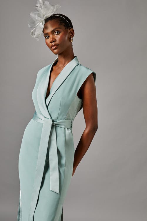 Coast Tux Satin Midi Dress In Blue