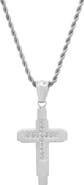 STEELTIME Men's Elongated Cross Pendant Necklace