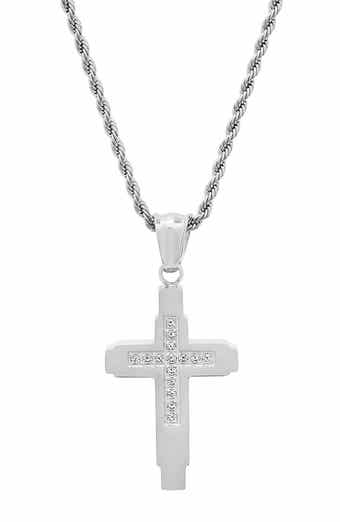 Men's Elongated Cross Pendant Necklace