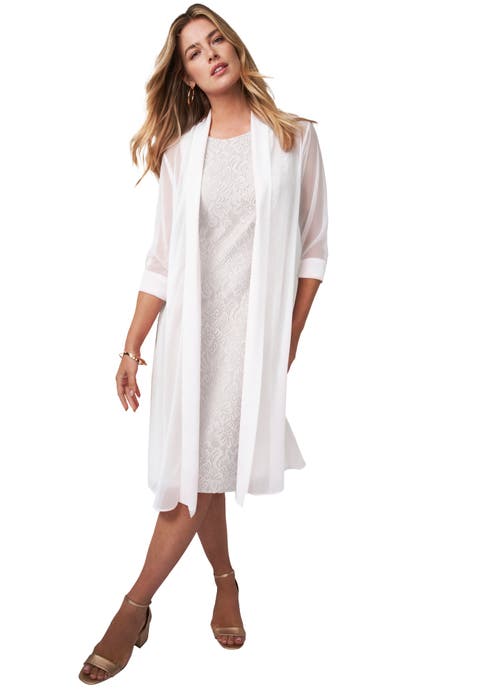 2-Piece Lace Jacket Dress (Plus)