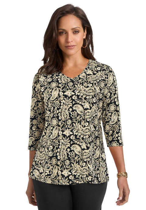 Stretch Cotton V-Neck Tee (Plus)