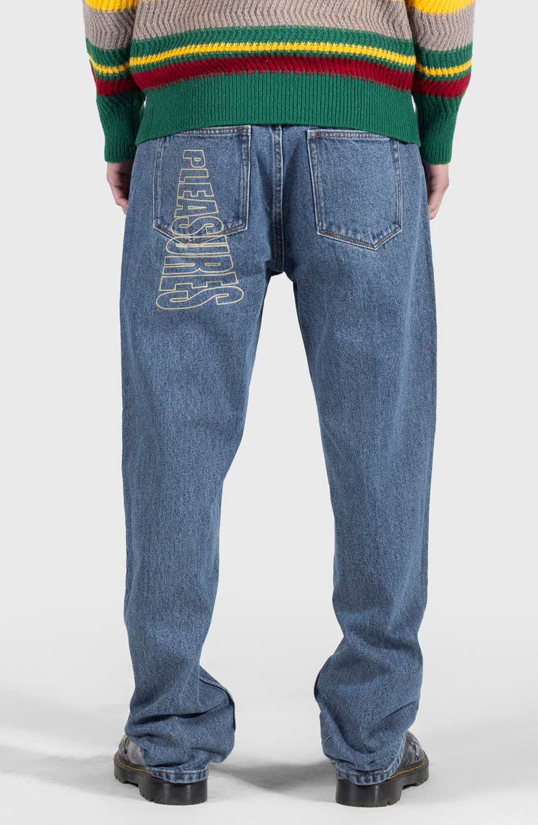 PLEASURES Believe Ripped Pintuck Five-Pocket Jeans, Alternate, color, 