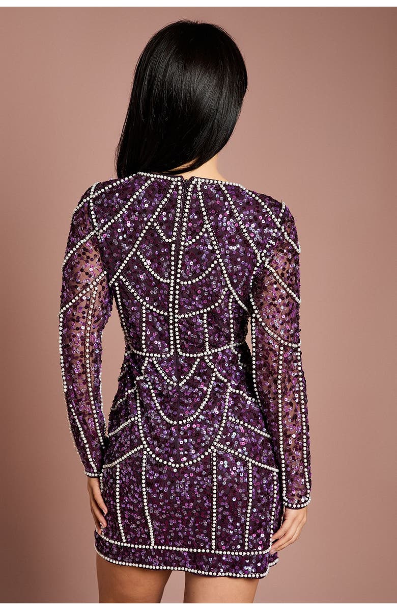 Coast Petite Embellished Mini Dress, Alternate, color, Fig