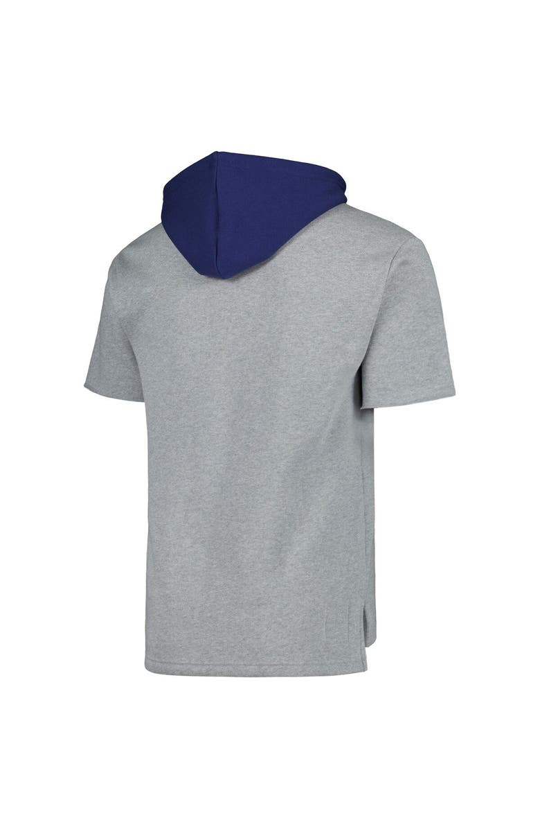 Mitchell & Ness Men's Mitchell & Ness Heather Gray Michigan Wolverines Postgame Short Sleeve Pullover Hoodie, Alternate, color, Heather Gray