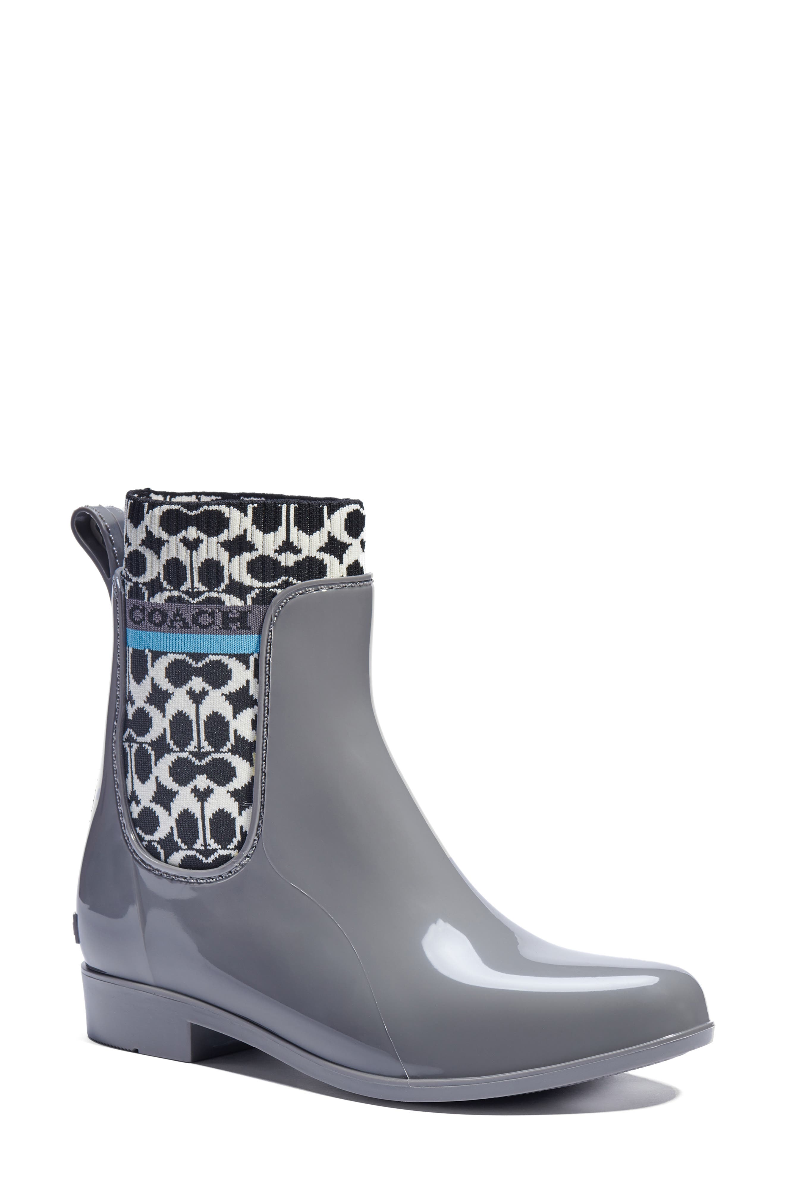 COACH Rivington Waterproof Chelsea Rain Boot, Main, color, 