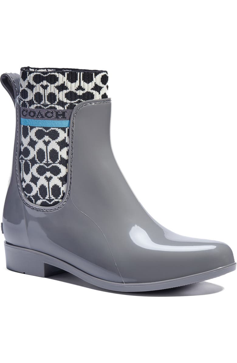 COACH Rivington Waterproof Chelsea Rain Boot, Main, color,