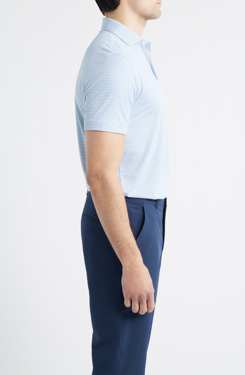 Peter Millar Ensemble Performance Jersey Golf Polo, Alternate, color, White / Light Willow