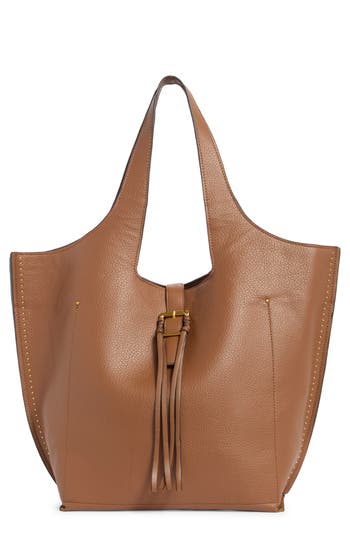 Steve Madden Buckle Tote Bag & Pouch In Brown