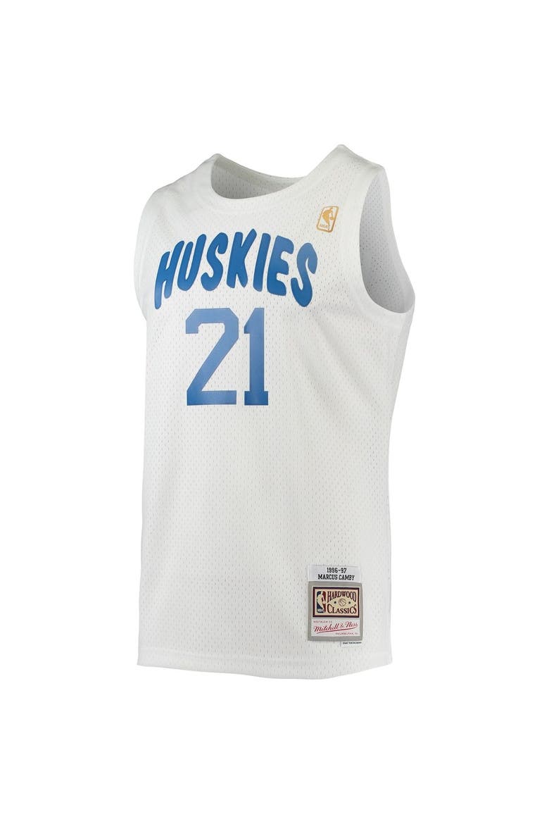 Men's Mitchell & Ness Marcus Camby White Toronto Raptors 1996/97 Hardwood Classics Swingman Jersey, Alternate, color, White