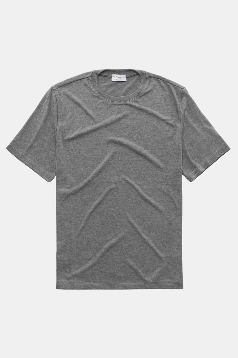 Light Weight Viscose Short Sleeve Crewneck, Main, color, Grey