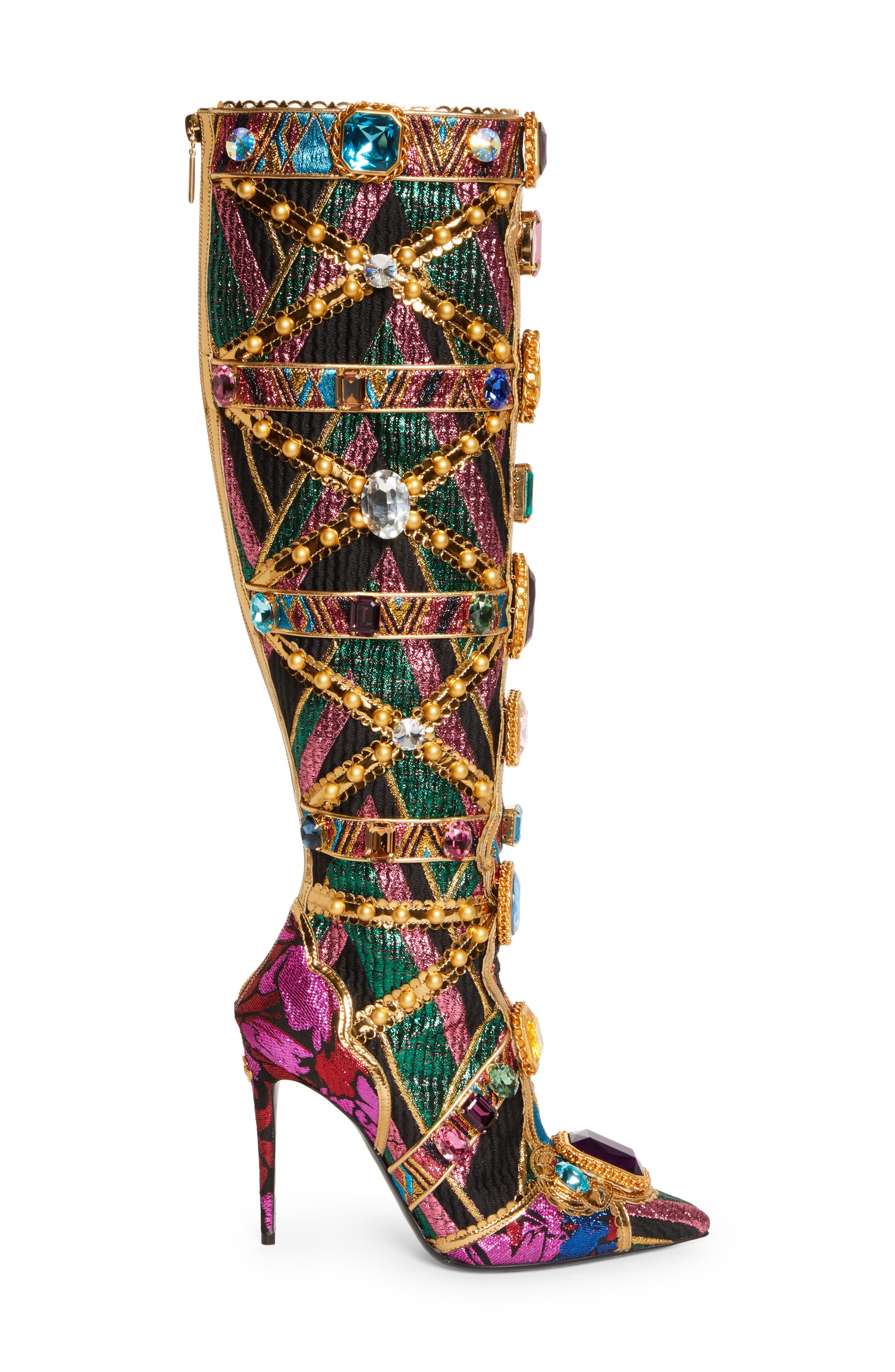 Cardinal Crystal Jacquard Knee High Boot, Alternate, color, MULTI