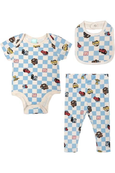 Cars Bodysuit Pants And Bib Set (baby)