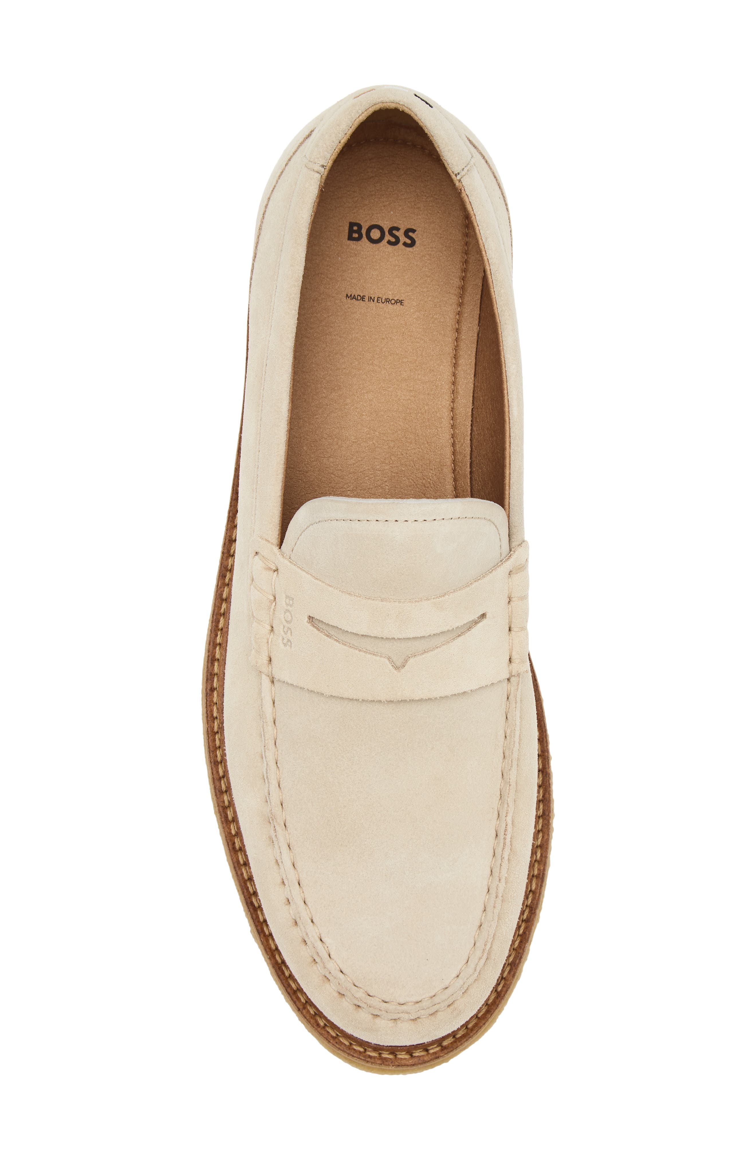 BOSS Kope Moc Toe Penny Loafer, Alternate, color, Open White