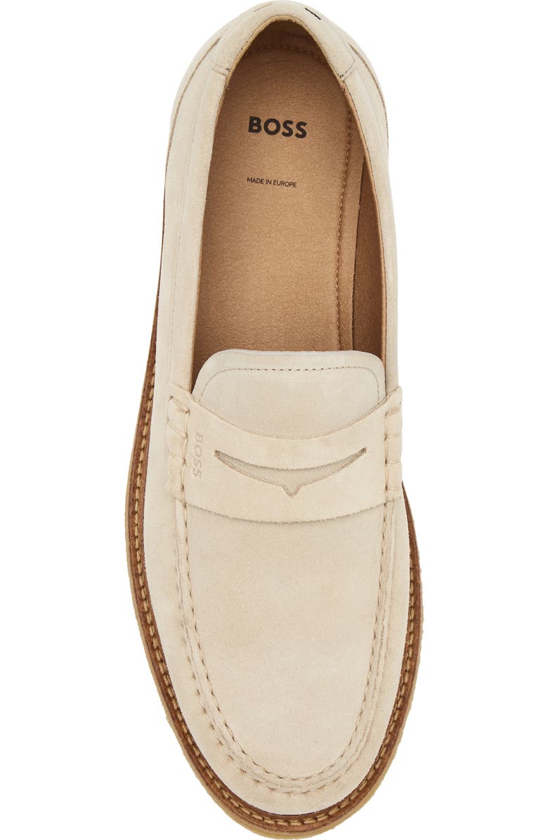 BOSS Kope Moc Toe Penny Loafer, Alternate, color, Open White