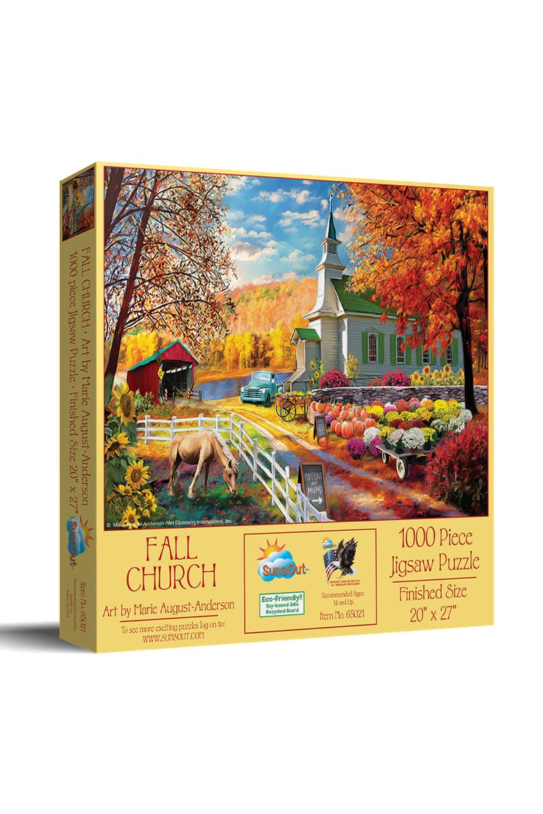 Fall church 1000 piece Jigsaw Puzzle for Adults, Main, color, Multicolor