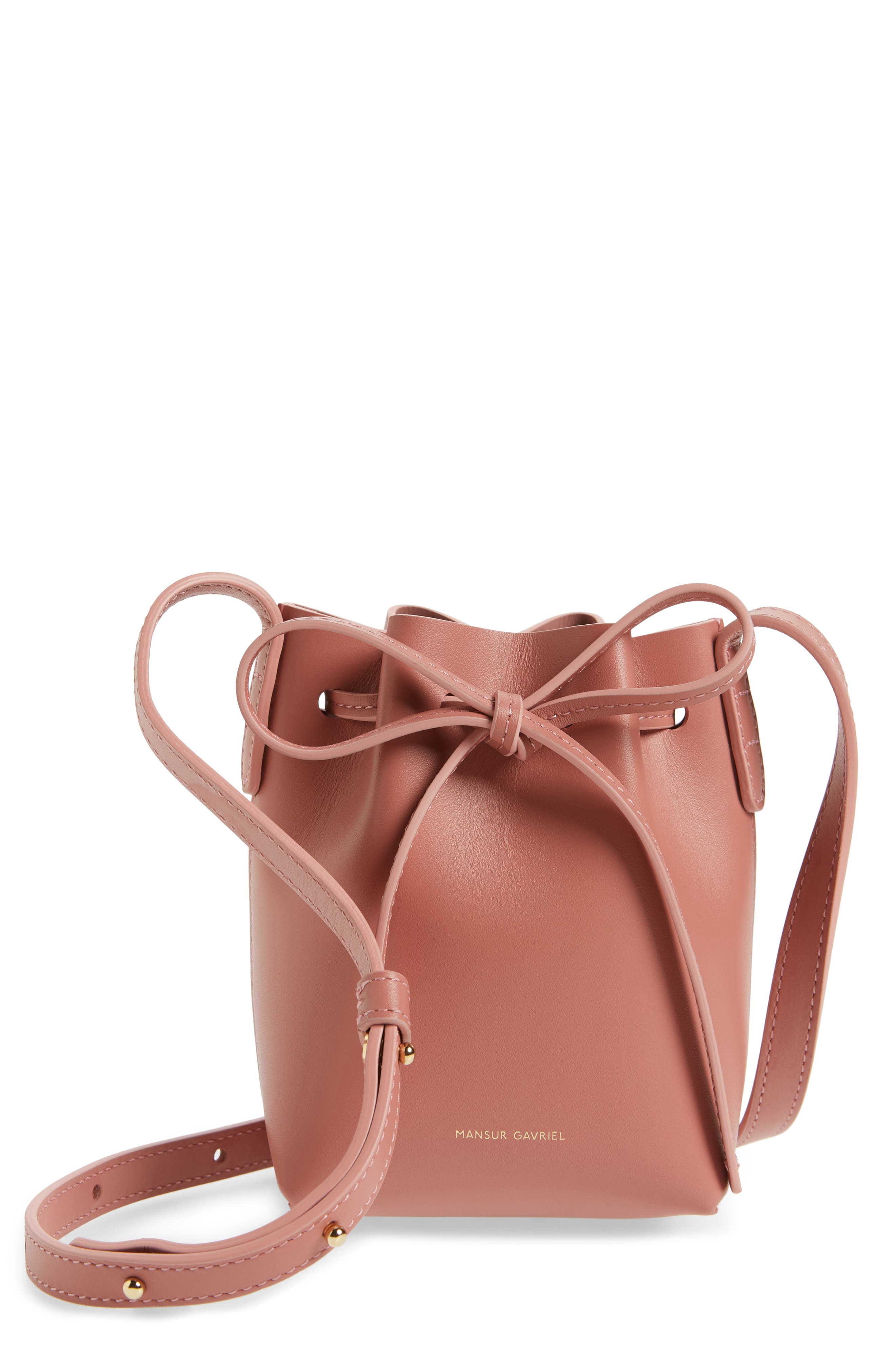 Baby Leather Bucket Bag, Main, color, BLUSH