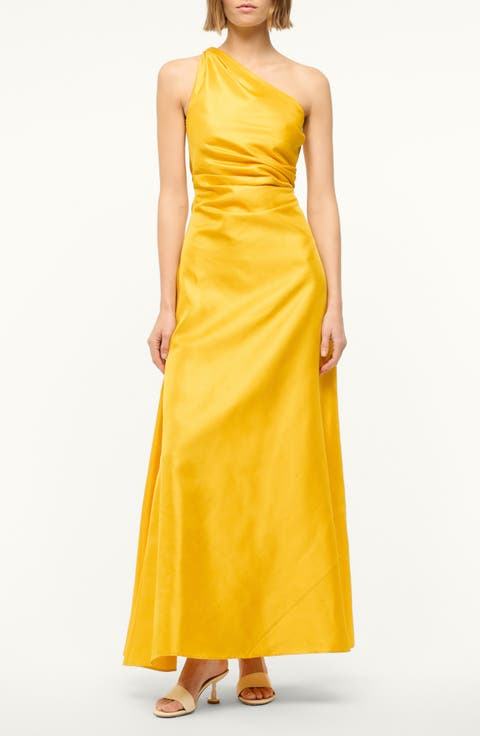 Este One-Shoulder Silk Maxi Dress