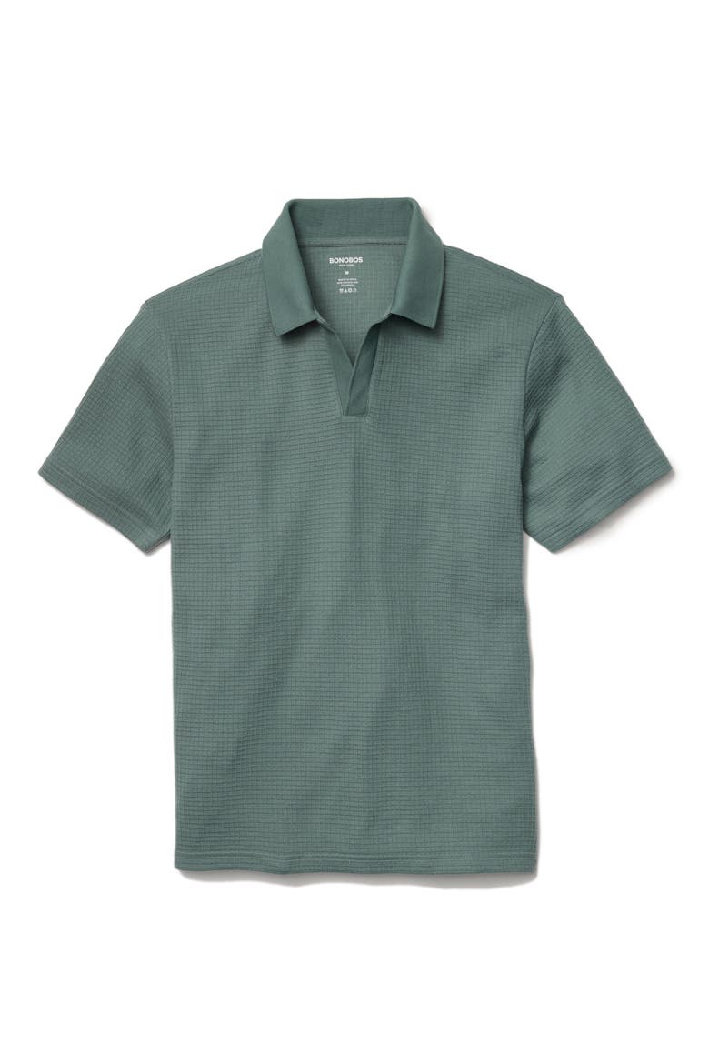 Johnny Collar Waffle Knit Polo, Alternate, color, BALSAM GREEN 18-5606 TCX