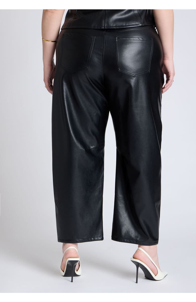 ELOQUII Faux Leather Barrel Leg Pant, Alternate, color, 