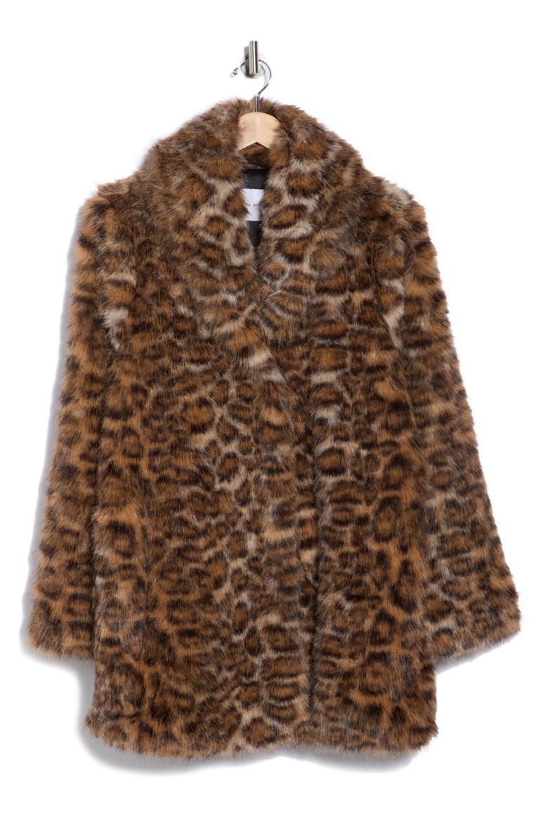 Faux Fur Coat, Alternate, color, LEOPARD