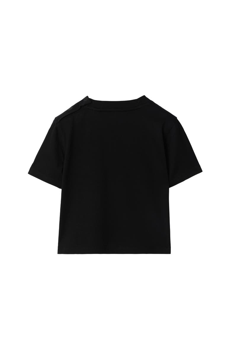 Burberry Check Label Cotton T-shirt, Alternate, color, Black