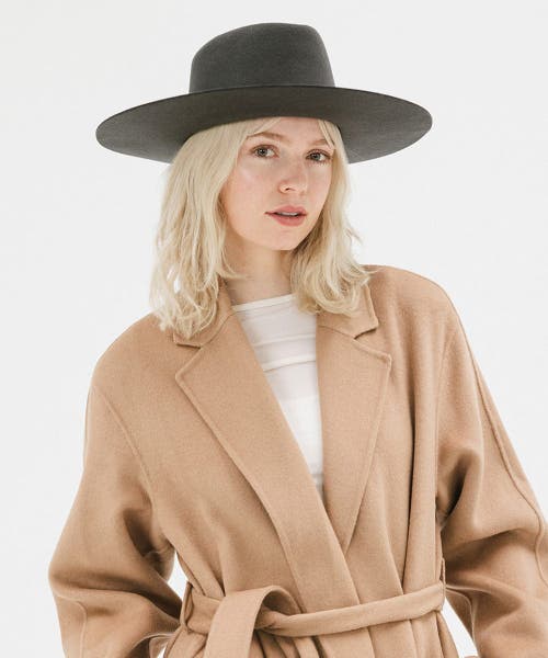 Gigi Pip Dakota Wide Brim Felt Hat In Dark Grey