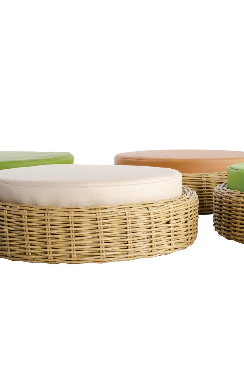 Washable Wicker Poufs - Set of 4, Alternate, color, Multicolored