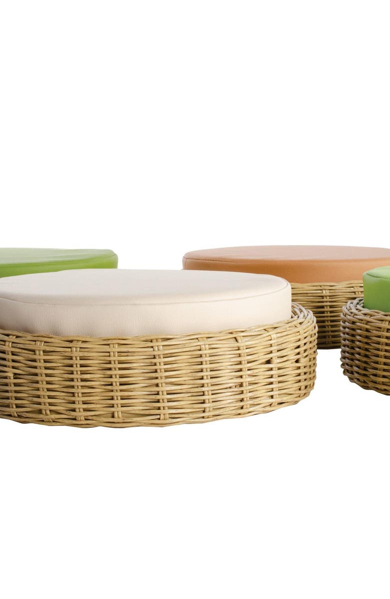 Kaplan Early Learning Company Washable Wicker Poufs - Set of 4, Alternate, color, Multicolored