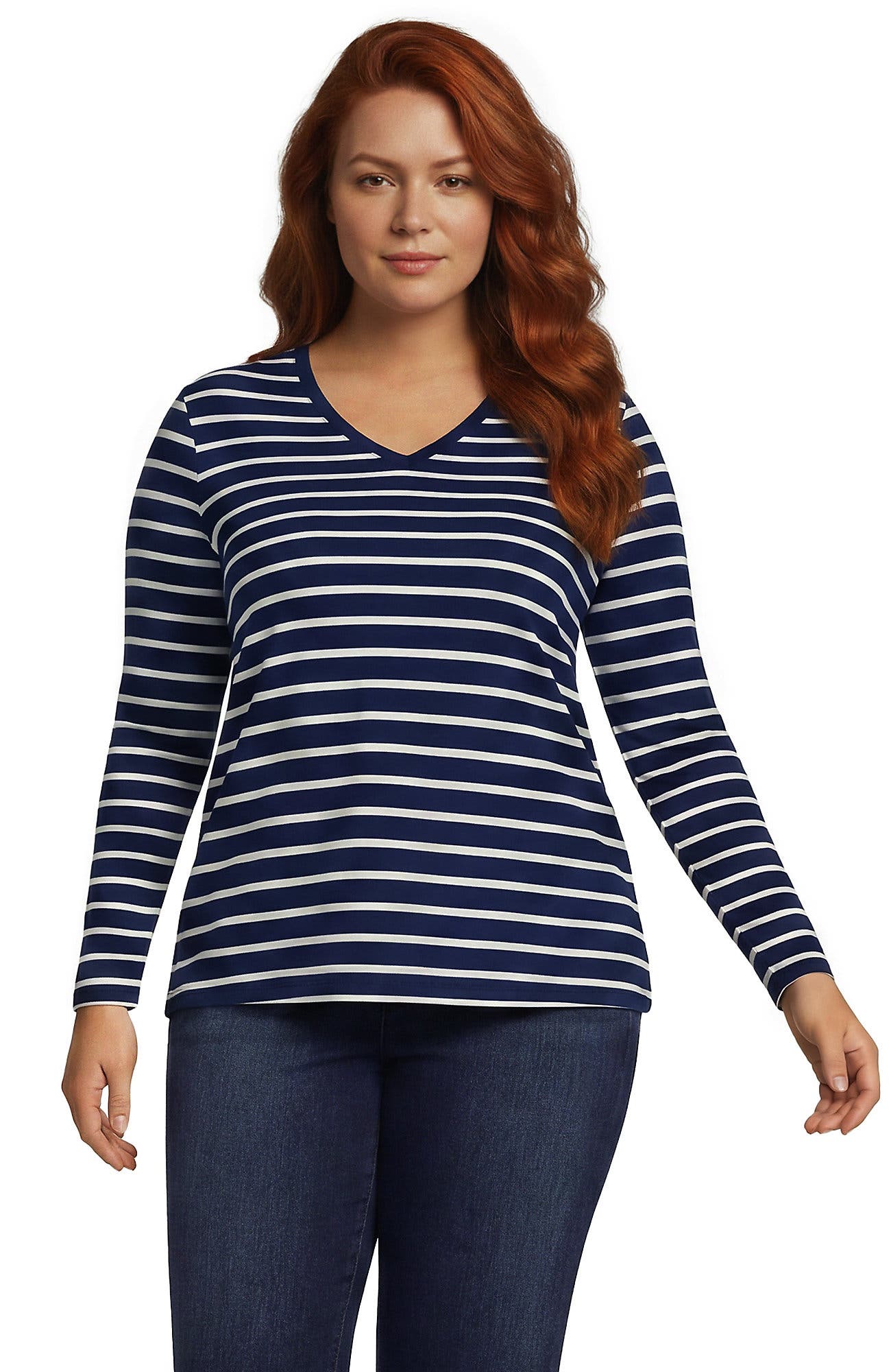 Deep Sea/Ivory Breton Stripe