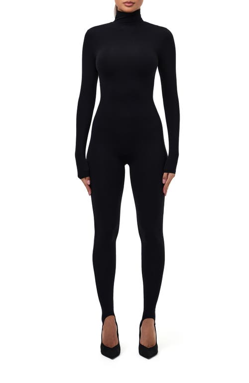 Naked Wardrobe Long Sleeve Stirrup Jumpsuit In Black