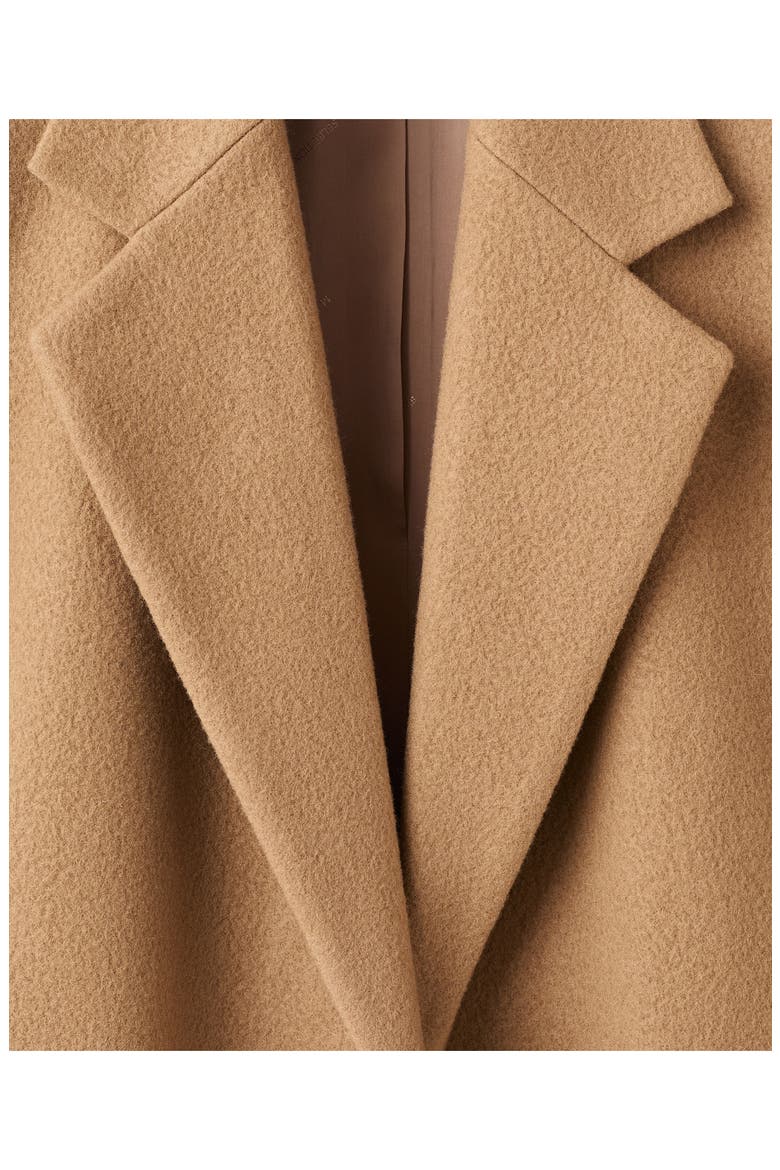 Selection Notched Lapel Wool Blend Coat, Alternate, color, MEDIUM BROWN