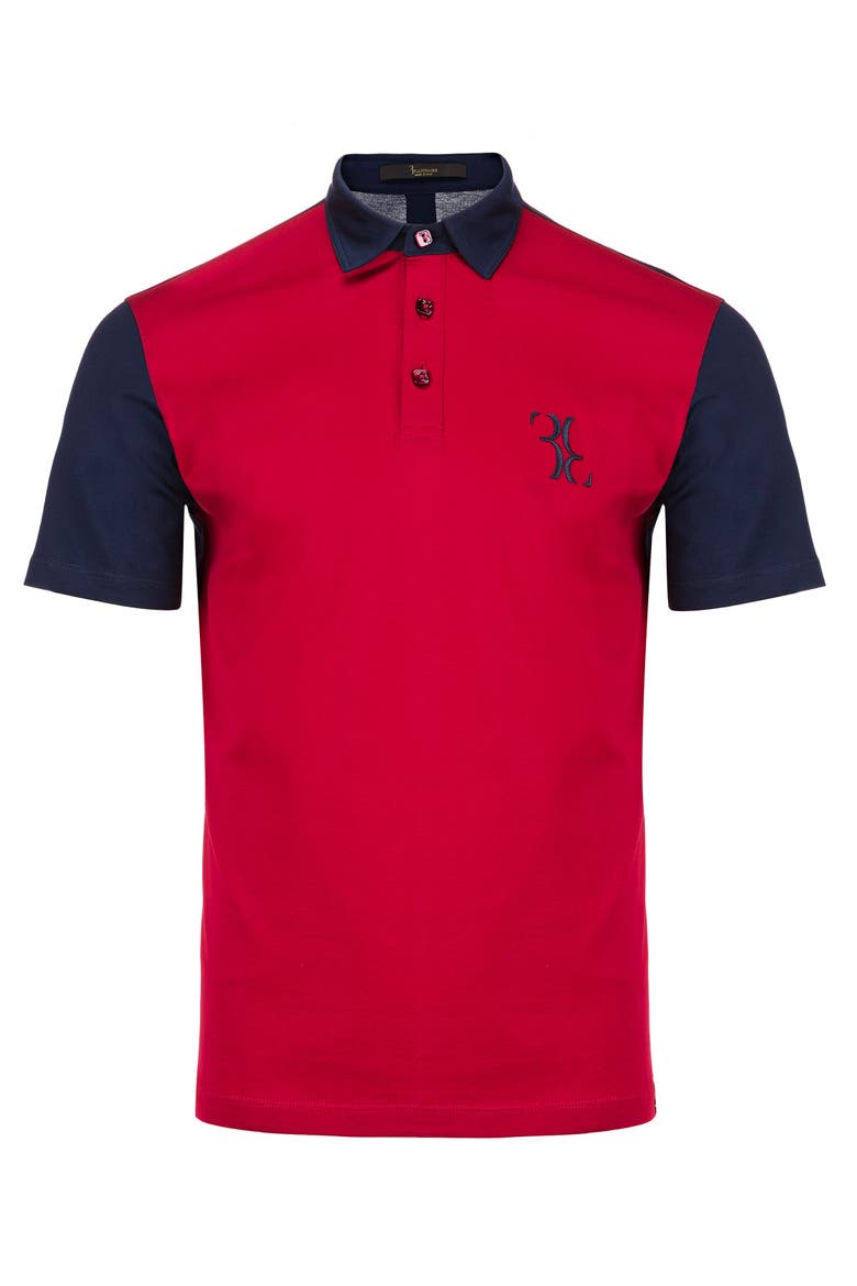 Polo Shirt Double B Men, Main, color, red/darkblue