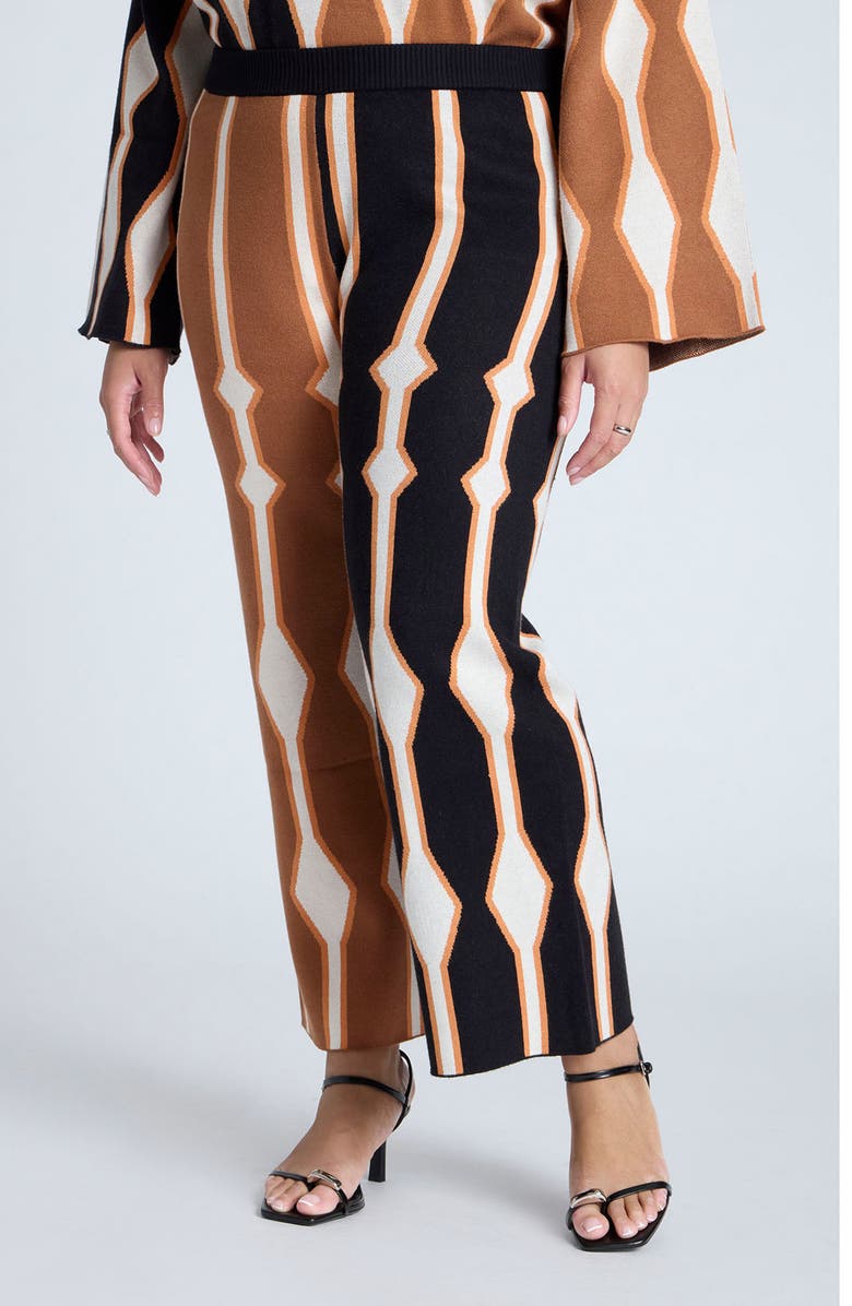 ELOQUII Intarsia Sweater Pants, Main, color, 