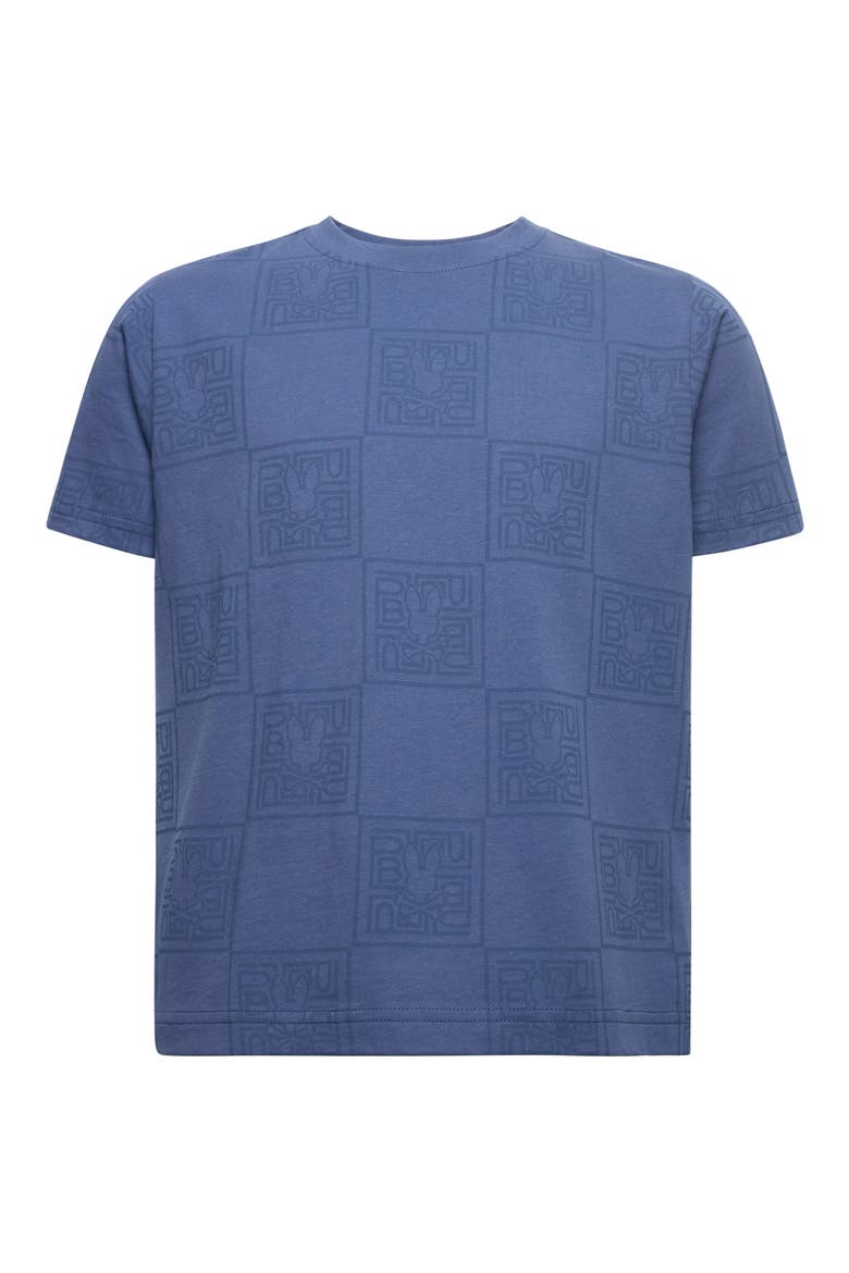 Kids' Gio Allover Logo Print Pima Cotton T-Shirt, Main, color, GRAY BLUE