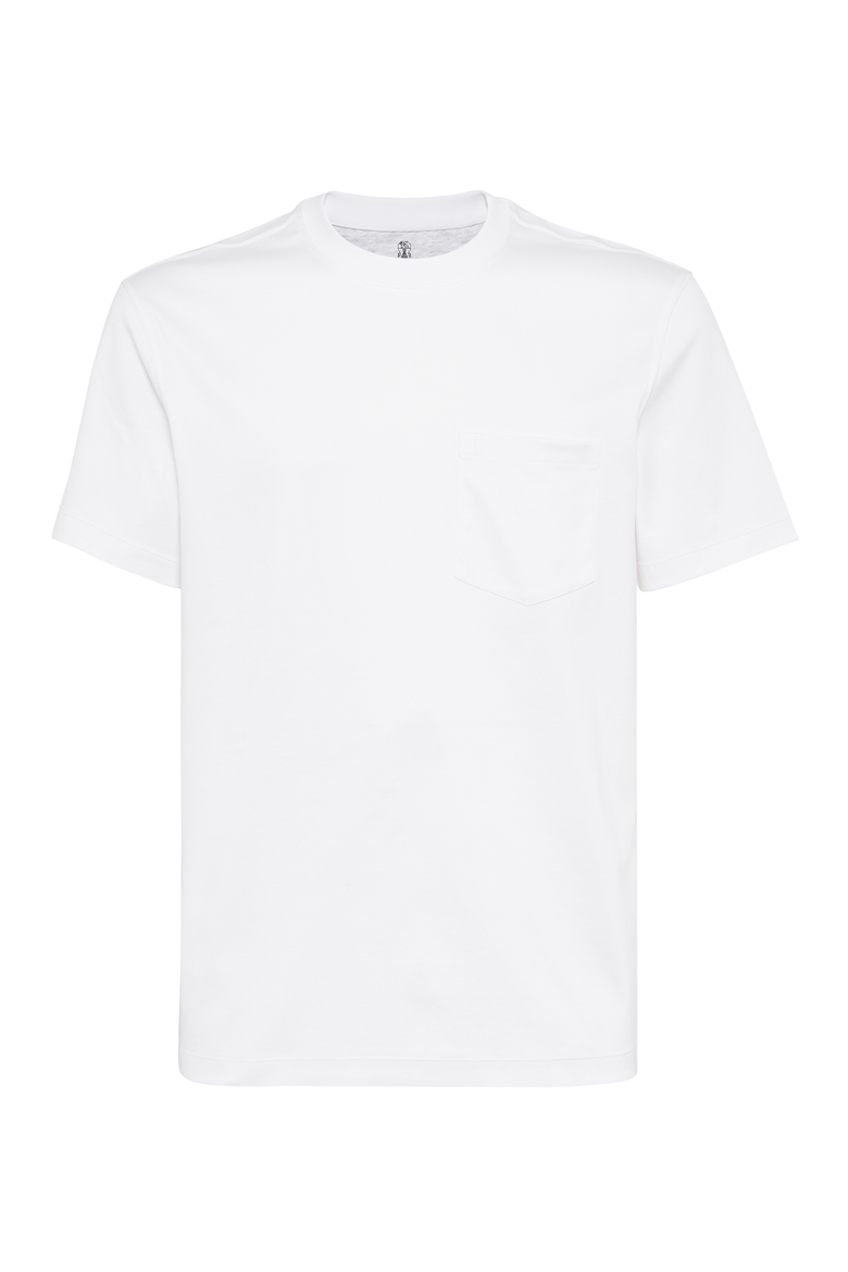Jersey T-shirt with chest pocket, Main, color, White